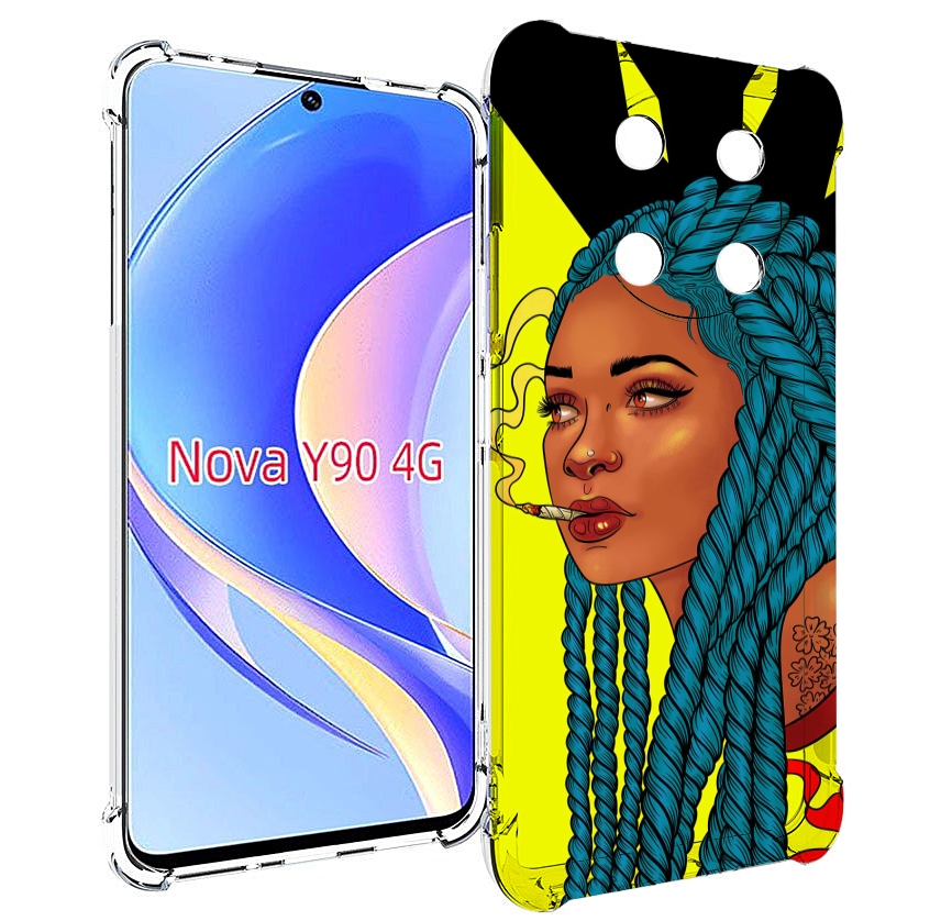 

Чехол MyPads девушка с запутанными волосами синий женский для Huawei Nova Y90 (CTR-LX1), Tocco