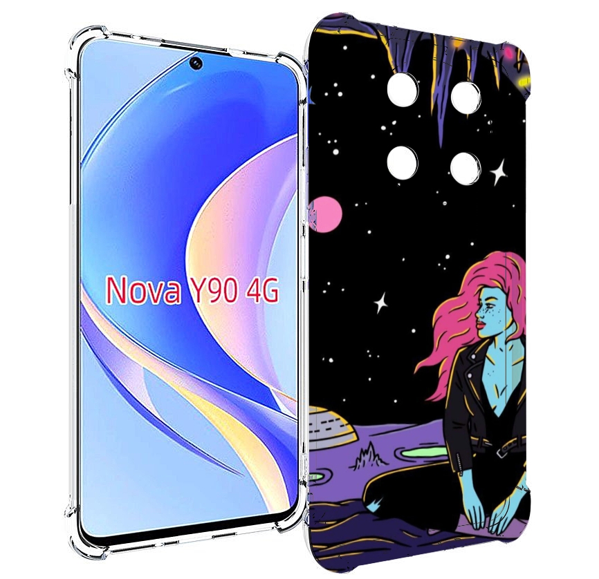 

Чехол MyPads девушка с красными волосами в космосе женский для Huawei Nova Y90, Tocco