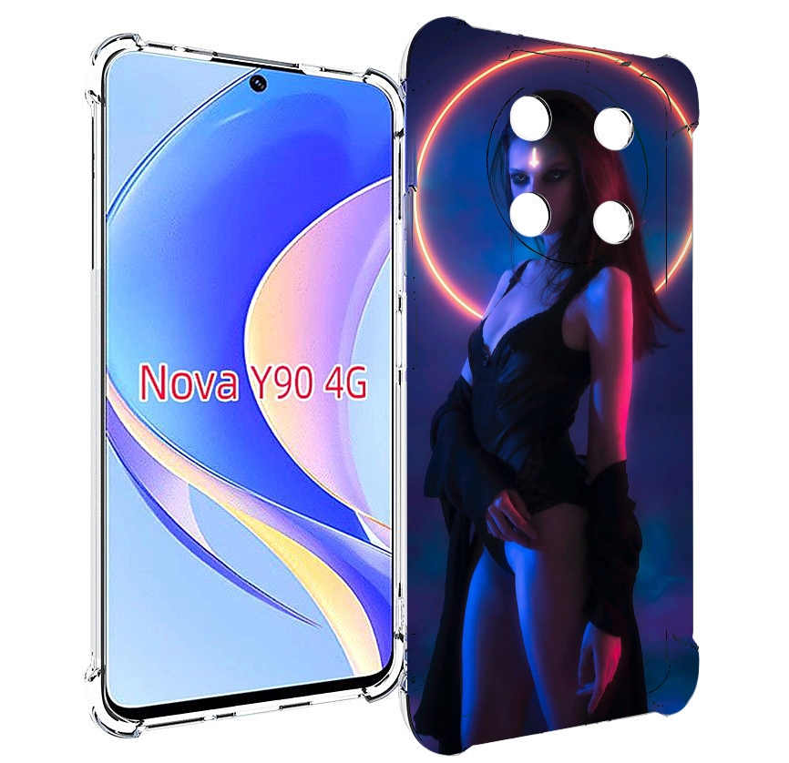 

Чехол MyPads девушка с неоновым кругом женский для Huawei Nova Y90 (CTR-LX1), Tocco