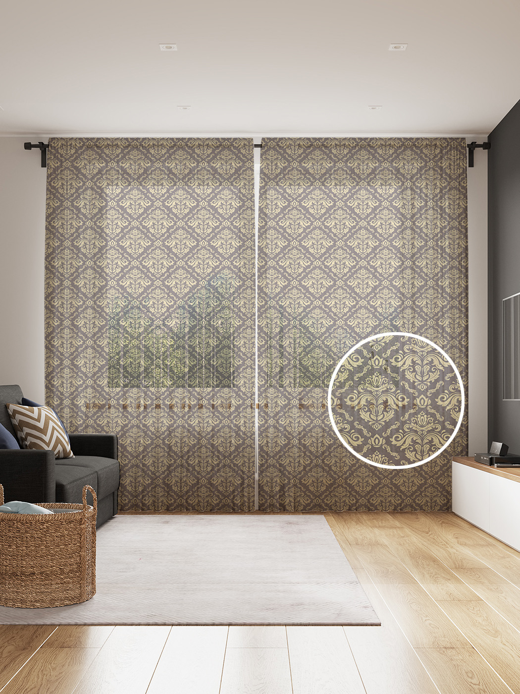 

Фототюль JoyArty "Винтажная текстиль", 145x265см, 2 полотна, лента, 50 крючков, Винтажная текстиль