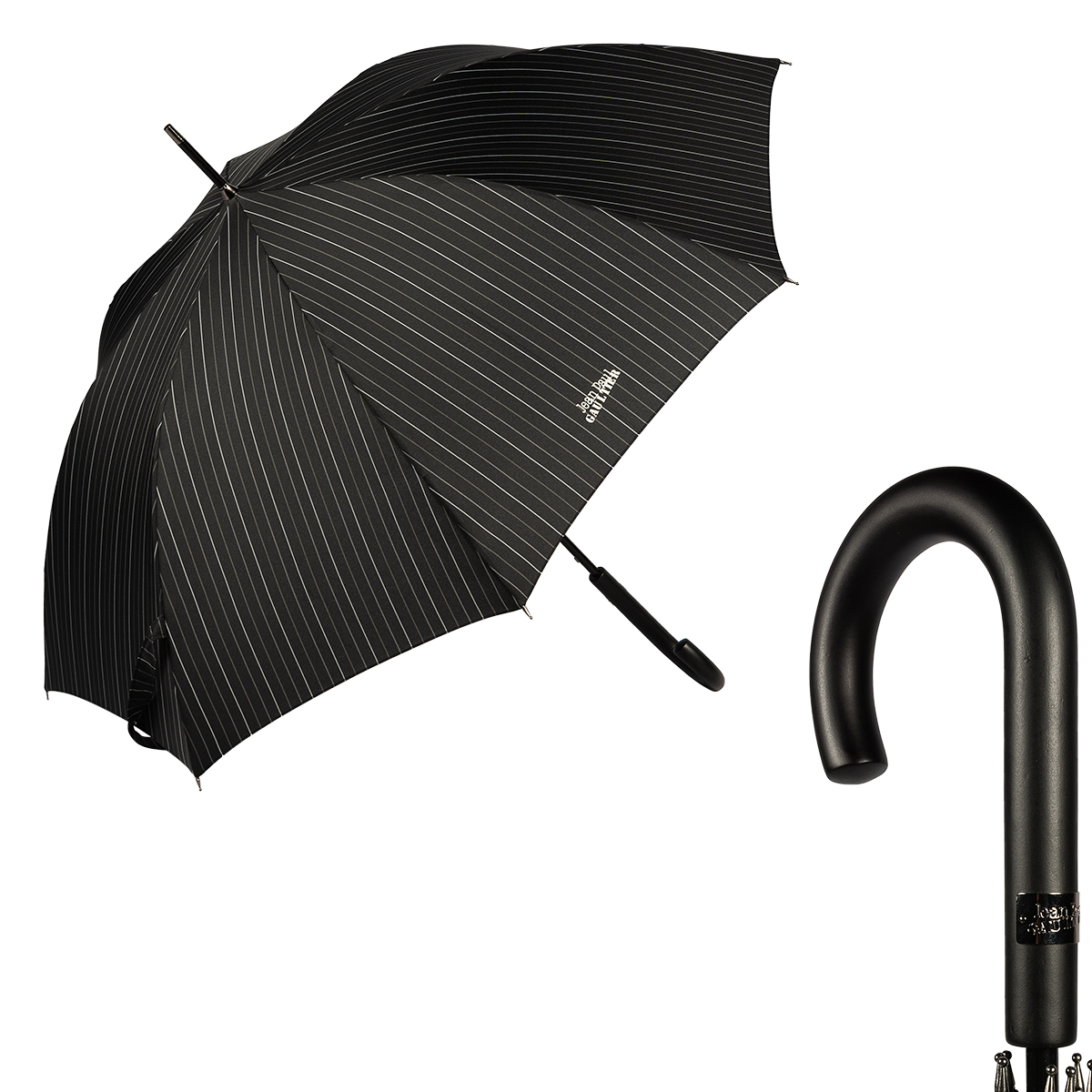 Зонт-трость женский полуавтоматический Jean Paul Gaultier 226-LA stripesl noir