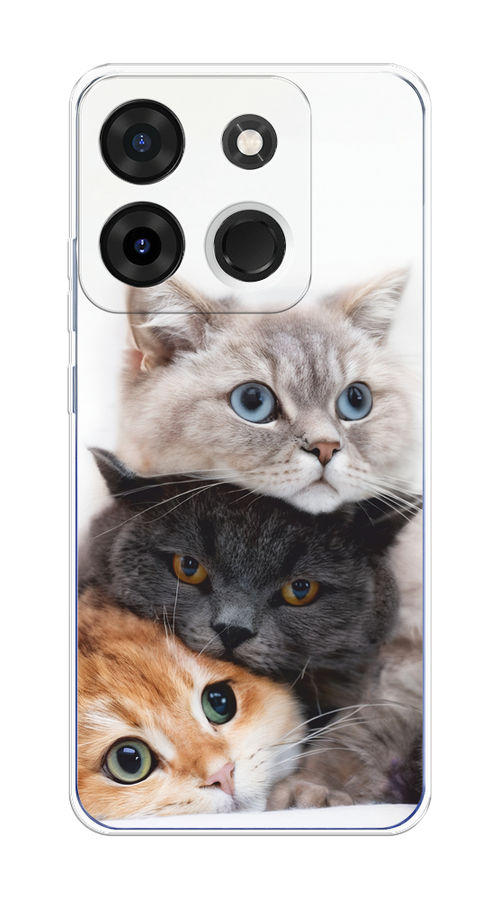 

Чехол на Infinix Smart 7 Plus "Пушистые мордашки", Серый;черный;оранжевый, 3103950-1