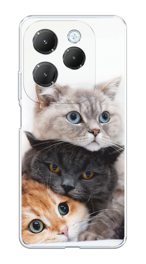 

Чехол на Infinix HOT 40 "Пушистые мордашки", Серый;черный;оранжевый, 3105250-1