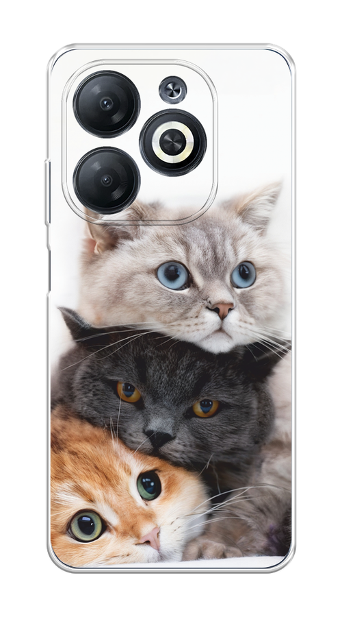 

Чехол на Infinix HOT 40i "Пушистые мордашки", Серый;черный;оранжевый, 3105450-1