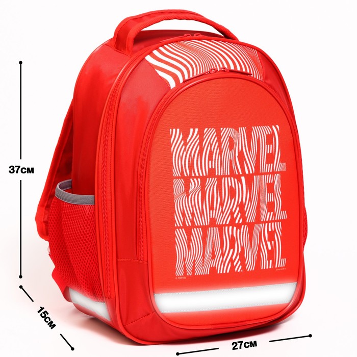 фото Рюкзак школьный с эргономической спинкой мстители marvel, 37x27x16 см, красный