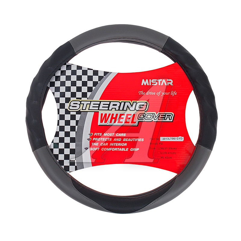

Оплетка руля (M) 37-39см черно-серая кожа MISTAR MIS-2013LT06I BK/GY (M), Черный;серый