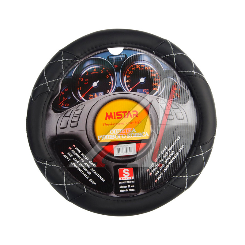 

Оплетка руля (S) 35-37см черная кожа MISTAR MIS-LT35A BK (S), Черный