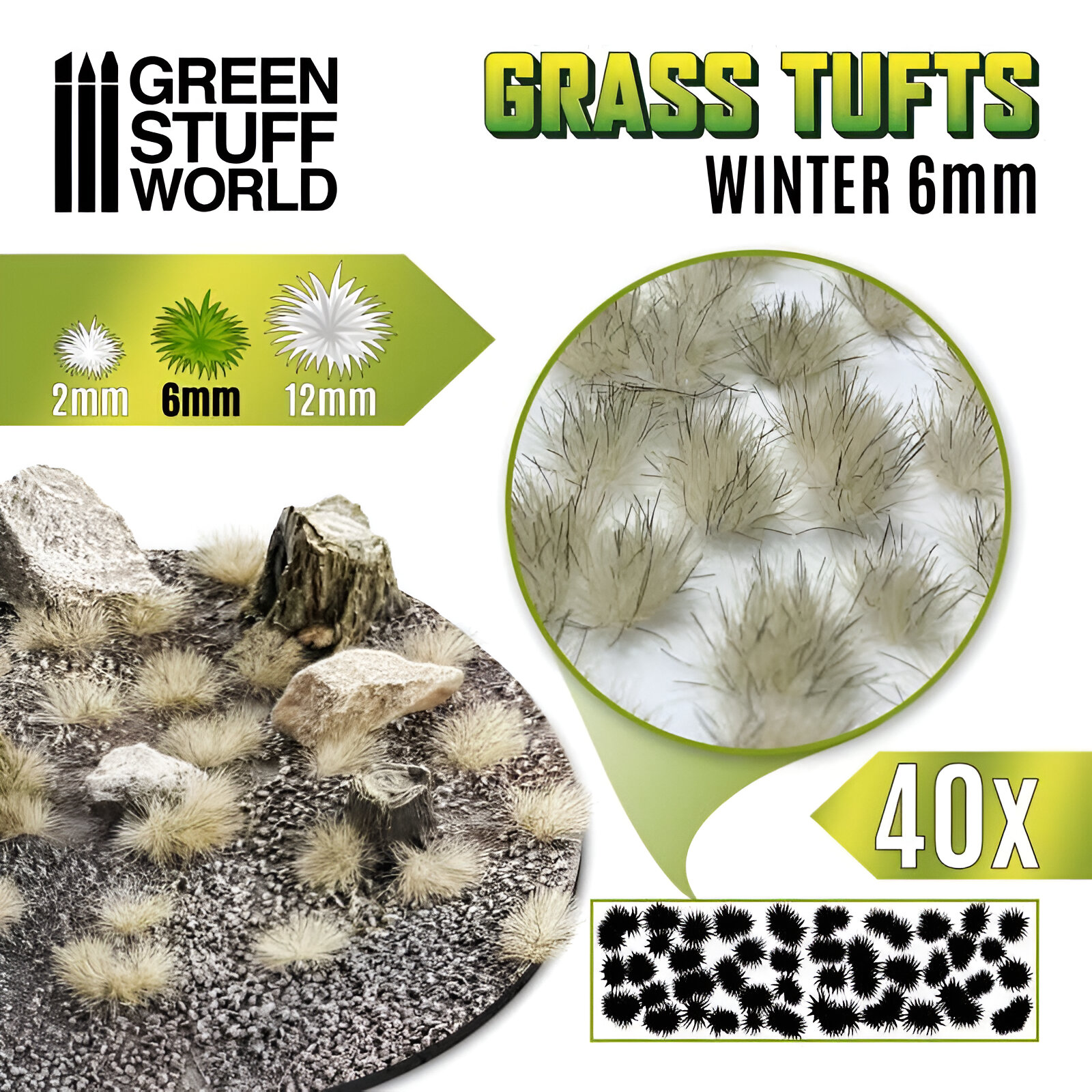 

Пучки травы для моделирования Green Stuff World Grass Tufts 6 mm Winter, Grass Tufts