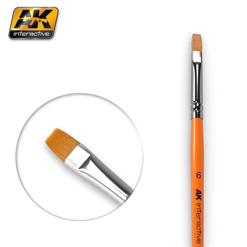 фото Ak interactive кисть плоская flat brush 6 synthetic