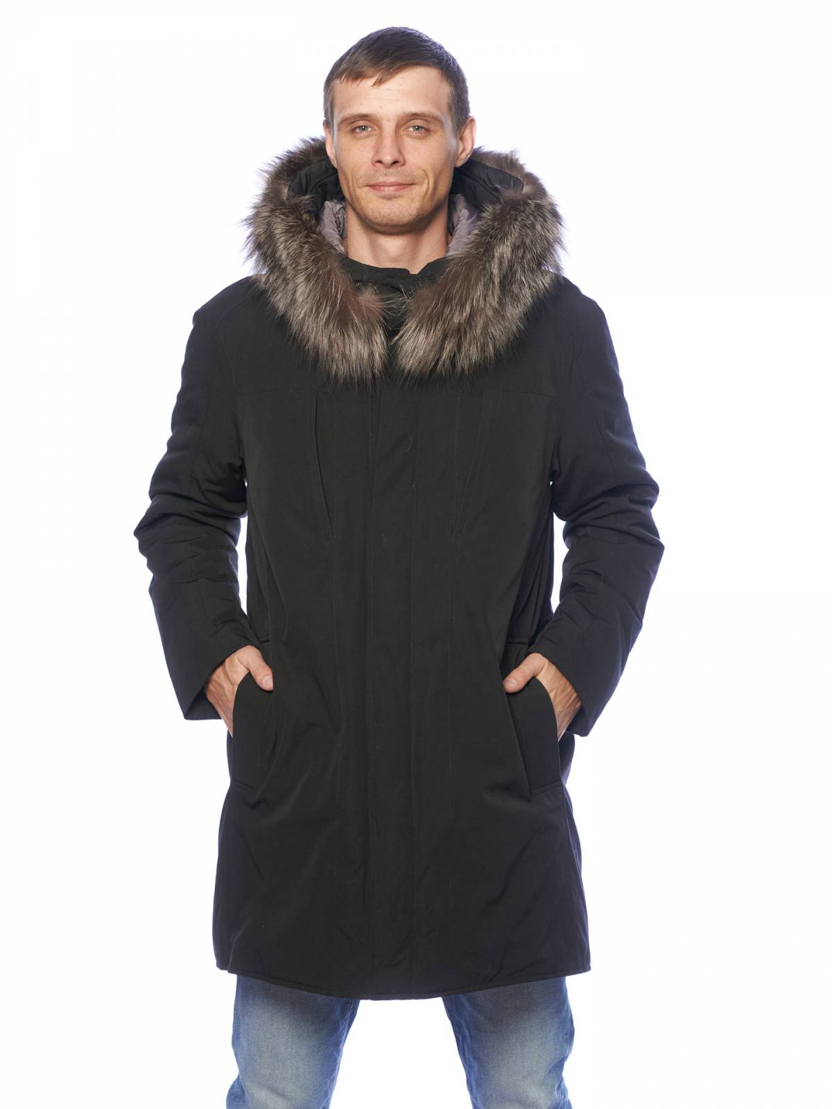 Зимняя куртка мужская Clasna 3580 черная 48 RU