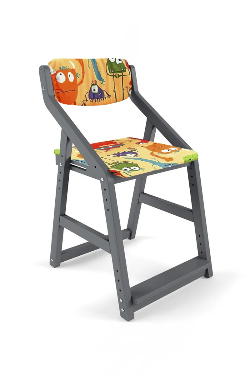 фото Детский растущий стул робин wood 38 попугаев цвет серый, монстры