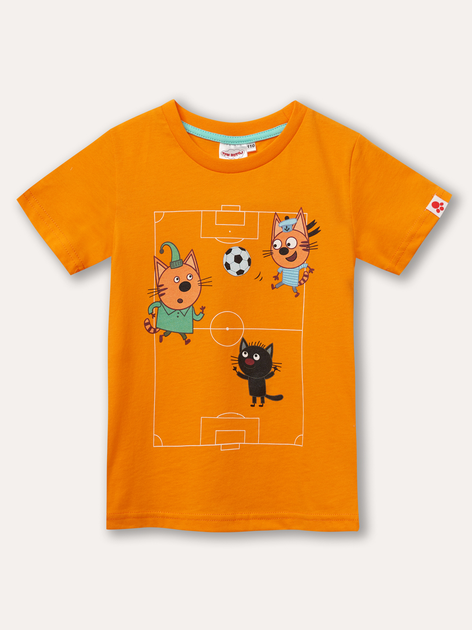 Футболка детская Три кота TKB109, оранжевый, 116