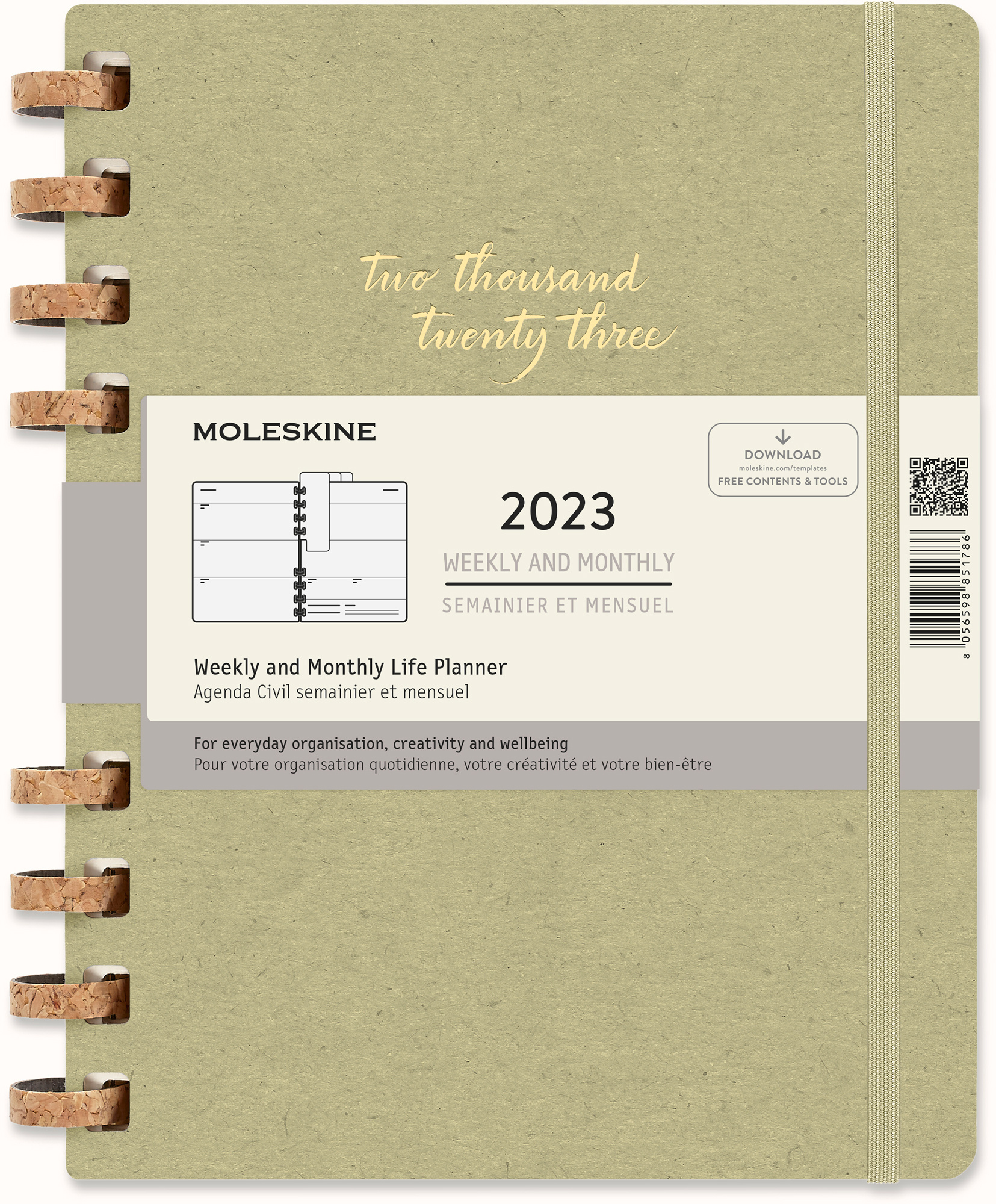 

Еженедельник Moleskine SPIRAL DHSPK5312MWH4Y23 XL 204х252мм 200стр. спираль оливковый