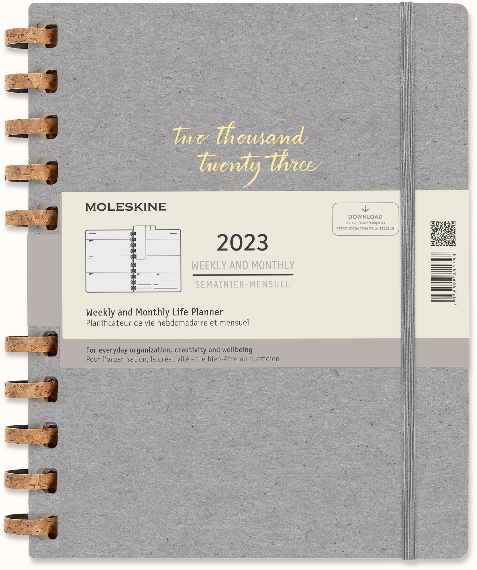 

Еженедельник Moleskine SPIRAL DHSPG3712MWH7Y23 XXL 235х281мм 200стр. спираль серый