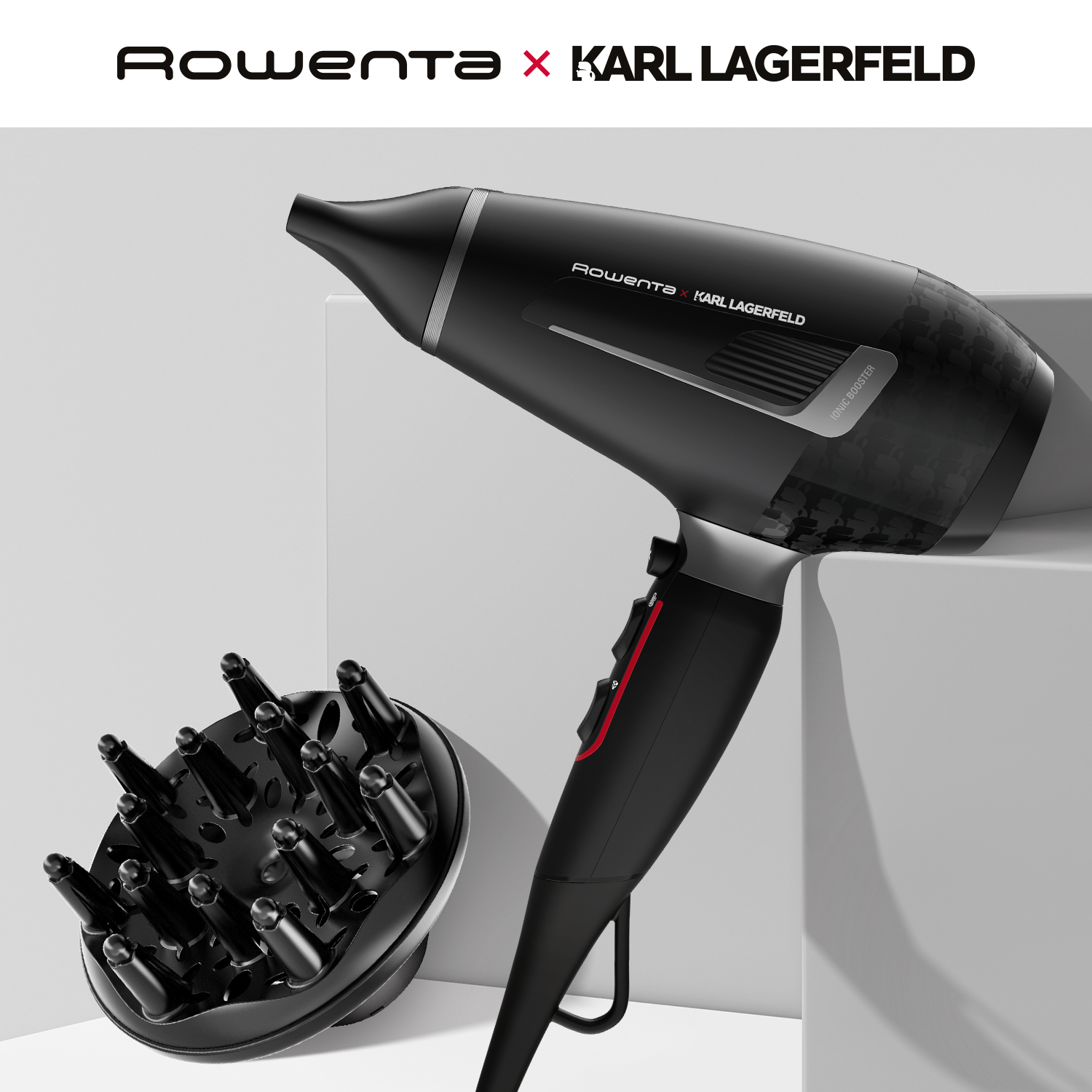 

Фен Rowenta CV887LF0 2200 Вт черный, розовый, CV887LF0