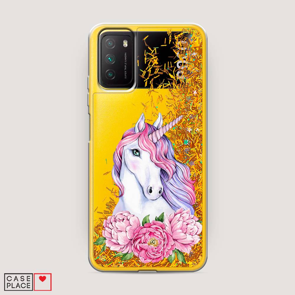 

Чехол Awog на Poco M3 "Единорог с пионами", Разноцветный, 39590-1