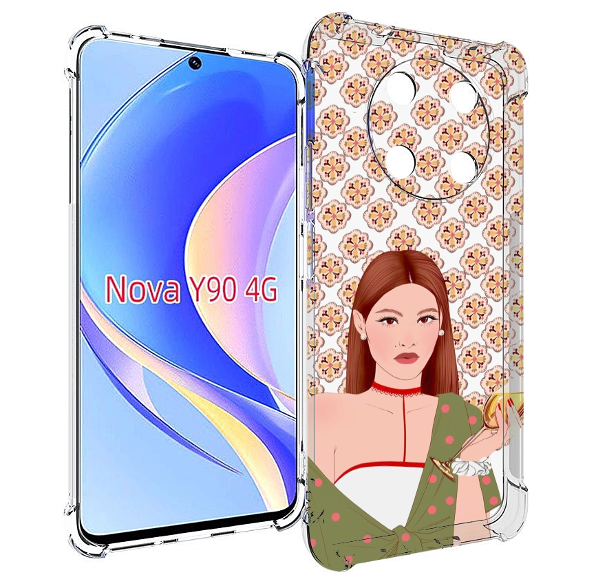 

Чехол MyPads девушка-с-вином-рисунок женский для Huawei Nova Y90 (CTR-LX1) / Enjoy 50 Pro, Tocco