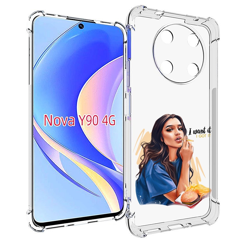 

Чехол MyPads девушка-с-едой-и-сигаретой женский для Huawei Nova Y90 (CTR-LX1), Tocco