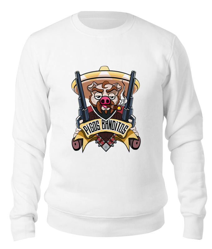 

Свитшот Printio Pigos banditos белый 2XL, Pigos banditos