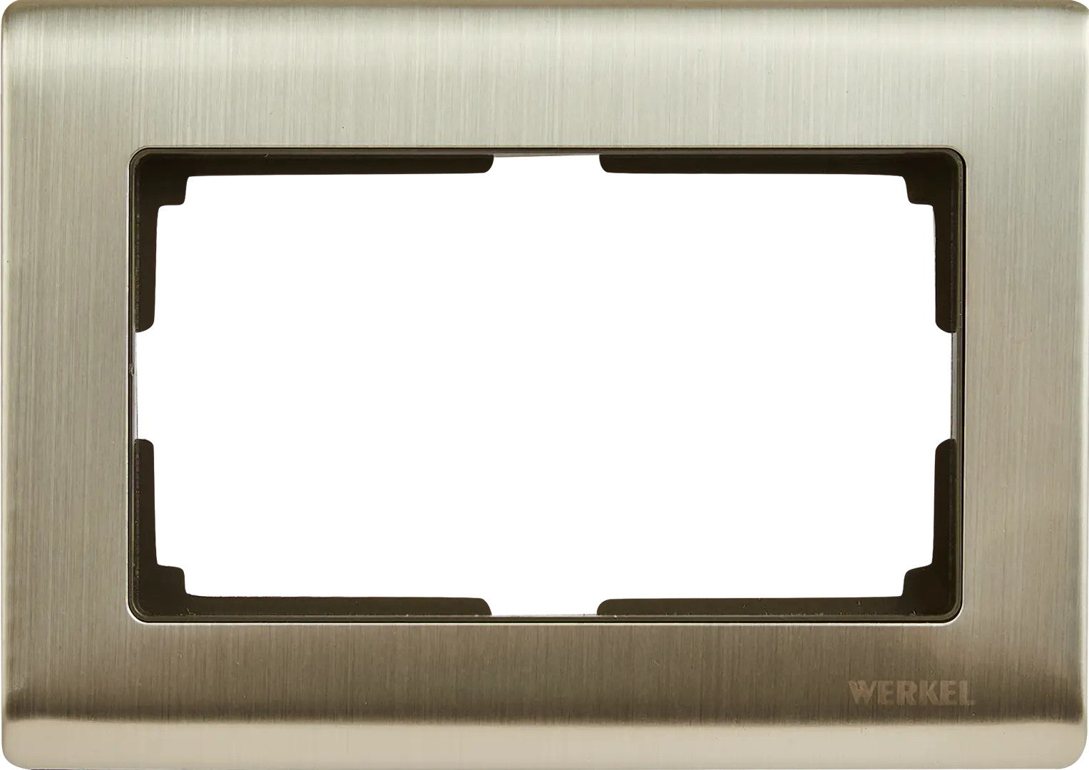 Рамка для розеток и выключателей Werkel Metallic 2 поста цвет глянцевый никель