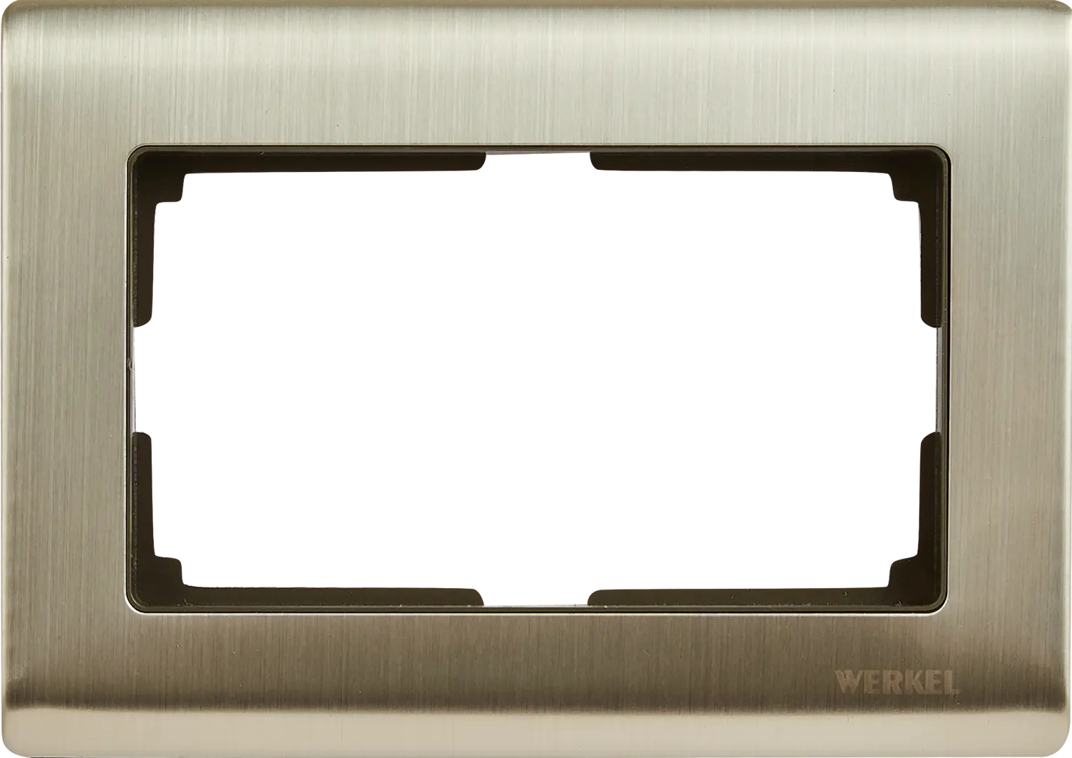 

Рамка для розеток и выключателей Werkel Metallic 2 поста цвет глянцевый никель, Серебристый