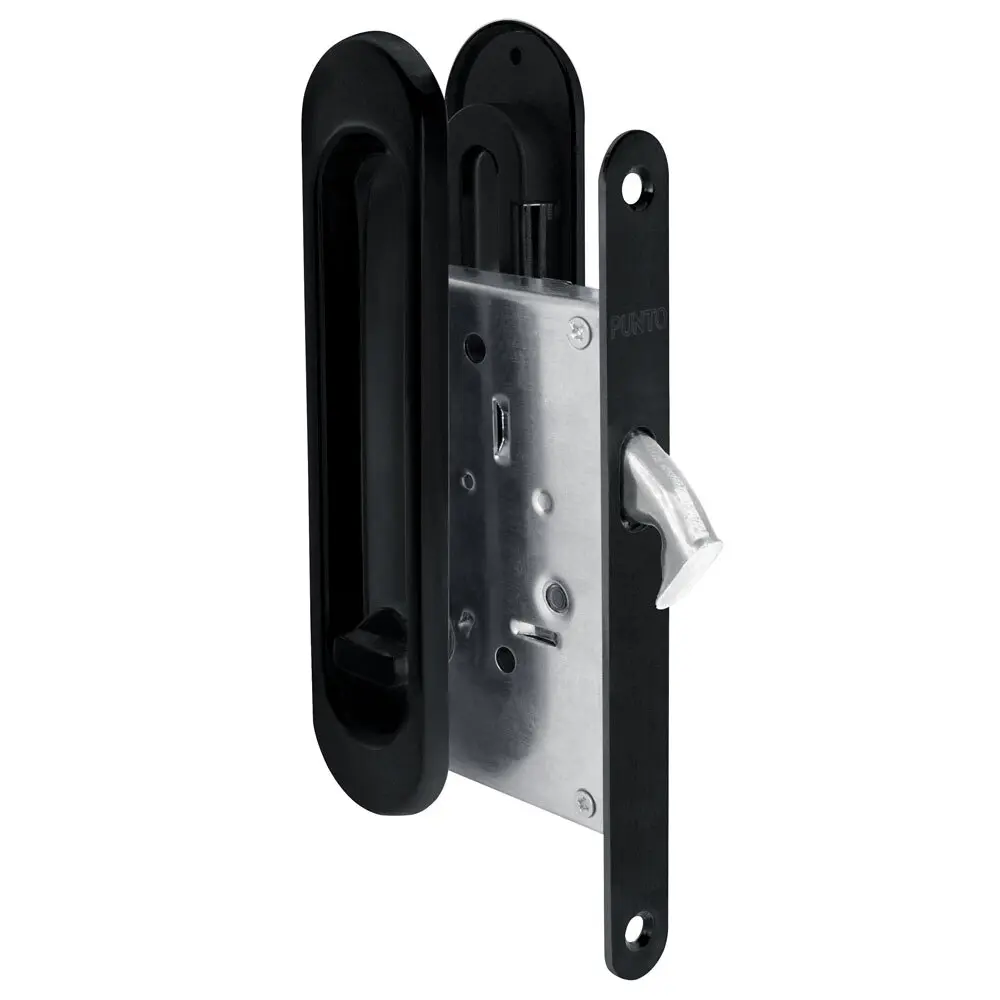 Ручка для раздвижной двери с механизмом Punto Soft Line SL-011 цвет чёрный планка с крючками nofer line 16508 b