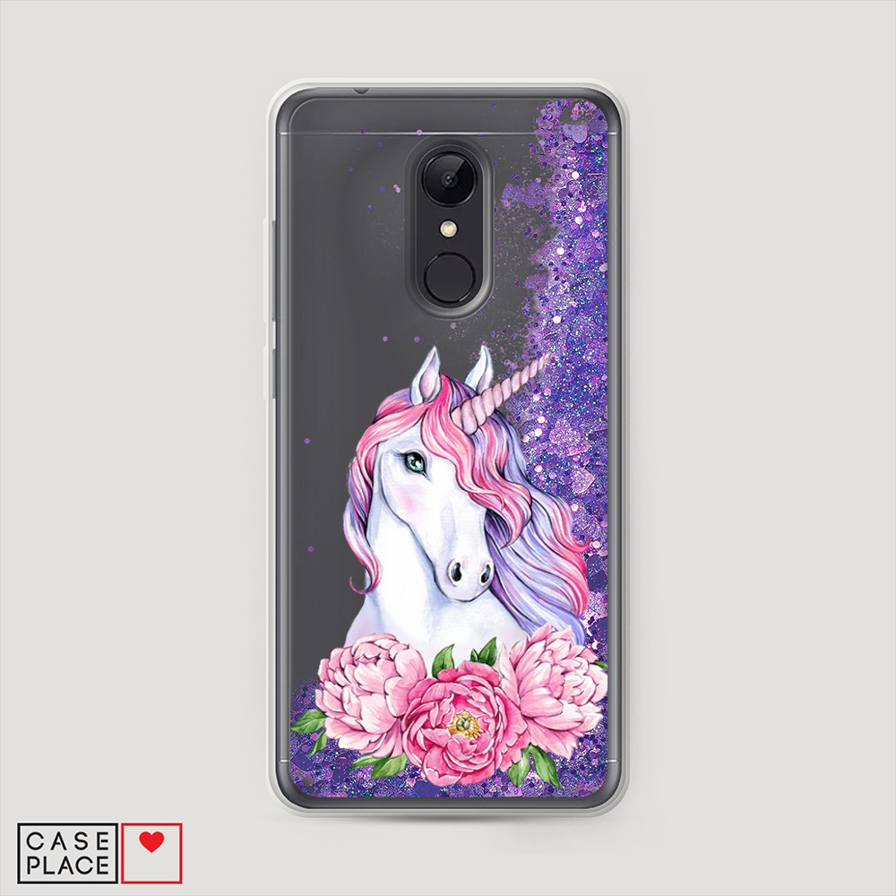 

Чехол Awog на Xiaomi Redmi 5 "Единорог с пионами", Разноцветный, 33092-1
