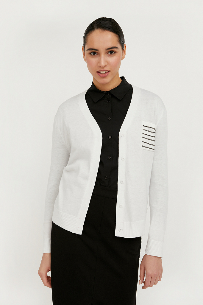 

Кардиган женский Finn Flare B21-11125 белый M, B21-11125