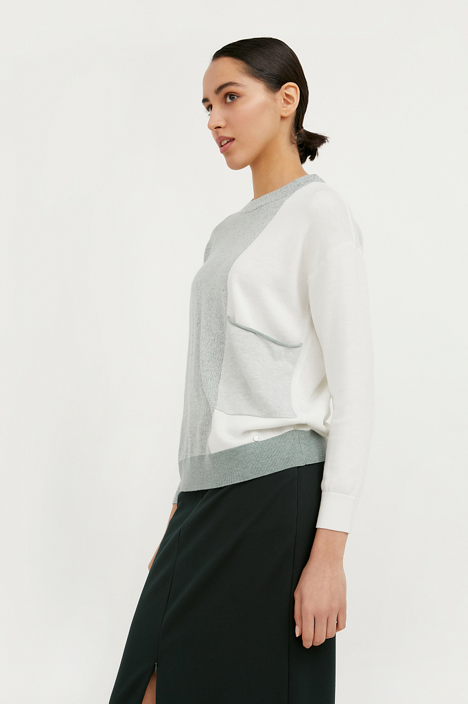 

Джемпер женский Finn Flare B21-12123 голубой S, B21-12123