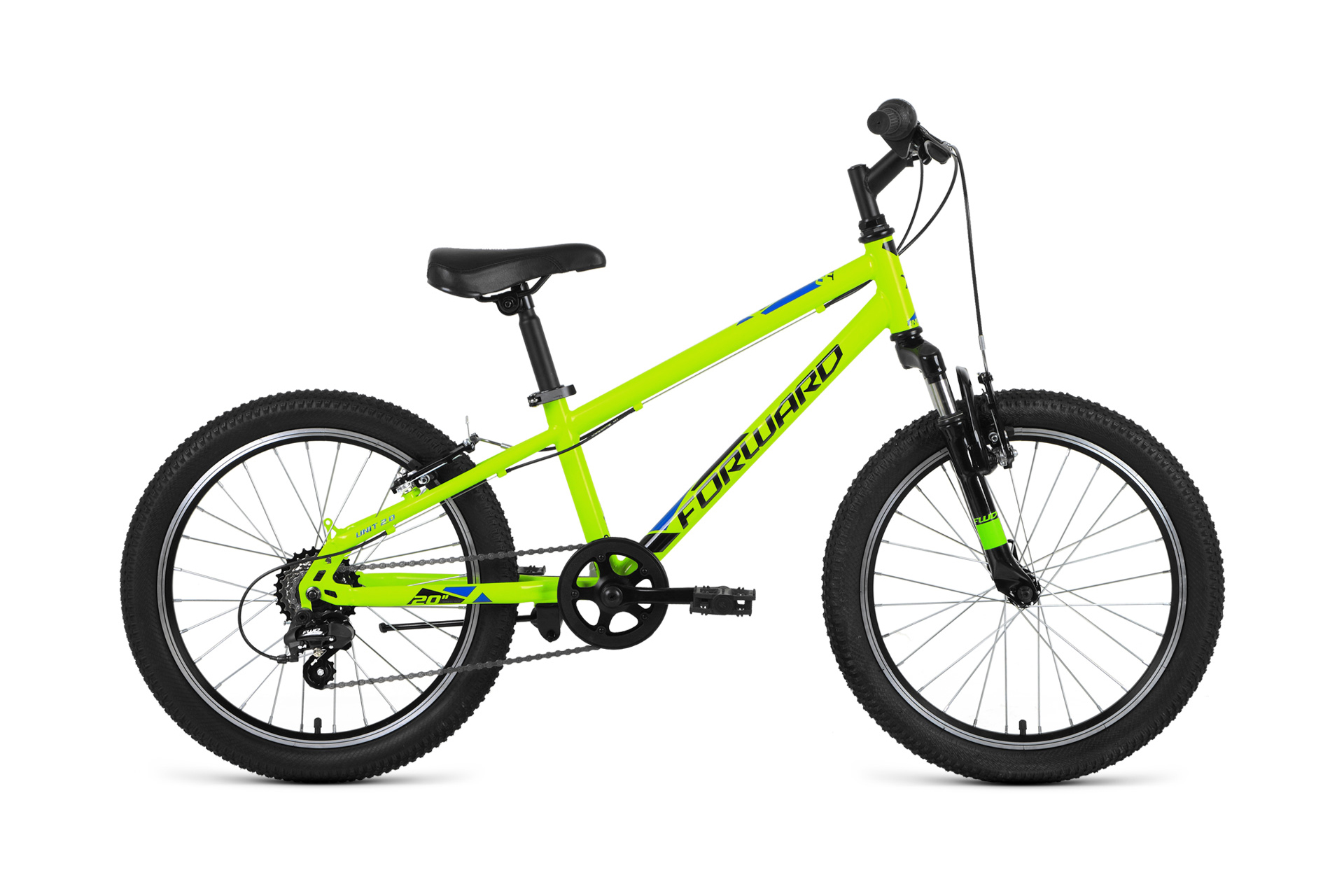 фото Горный велосипед forward unit 20" 2.2 2021 рост 10.5 ярко-зеленый/черный