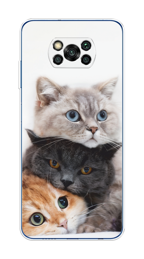 

Чехол на Xiaomi Poco X3/Poco X3 Pro "Пушистые мордашки", Серый;черный;оранжевый, 39250-1