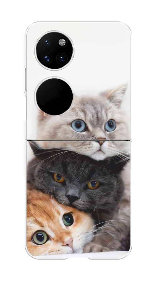 

Чехол на Huawei P50 Pocket "Пушистые мордашки", Серый;черный;оранжевый, 6107450-1