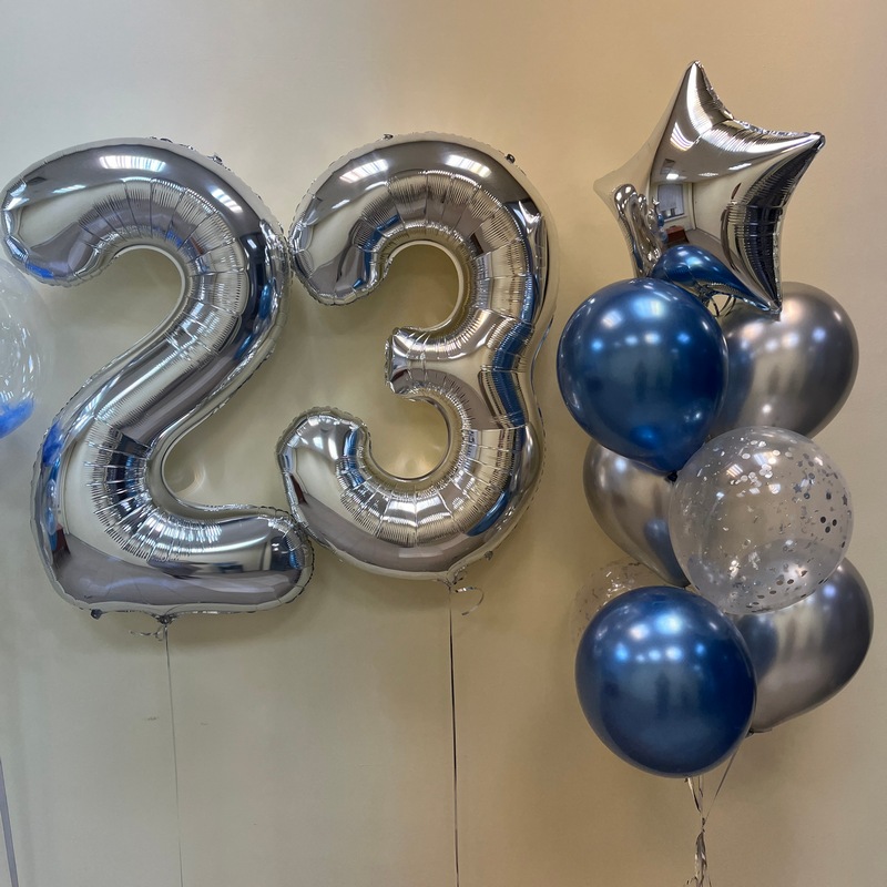 

Набор шаров с гелием №452 С цифрами 23, Разноцветный, 452