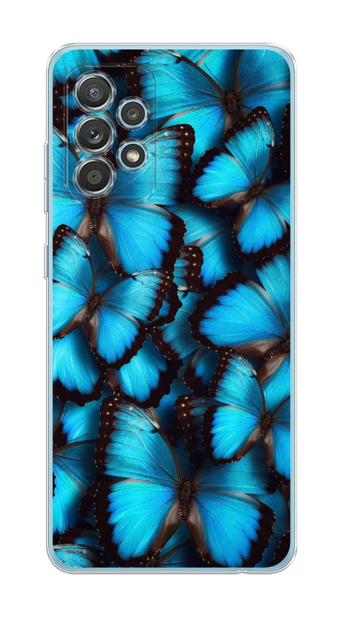 

Чехол на Samsung Galaxy A33 5G "Тропическая бабочка 2", Голубой;черный, 2104450-1