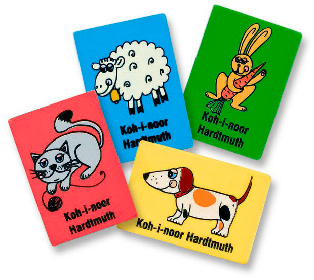 

Ластик Koh-I-Noor Animals 6200 6200004001KK прямоугольный 45х31х12мм каучук ассорти