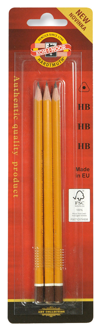 

Карандаш ч/г Koh-I-Noor 1580 15800HB001BL HB шестигран. дерево желтый блистер (3шт)