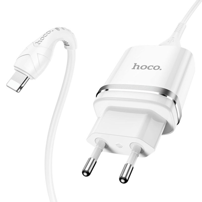

Сетевое зарядное устройство Hoco N1, 1 USB, кабель Lightning - USB 1 м, белое, N1