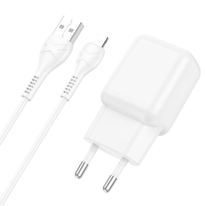 

Сетевое зарядное устройство Hoco C96A, 1 USB, кабель Lightning - USB 1 м, белое, C96A