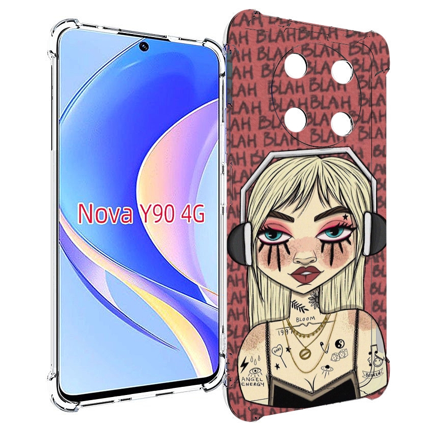 

Чехол MyPads дерзкая-девушка-в-наушниках женский для Huawei Nova Y90 (CTR-LX1), Tocco