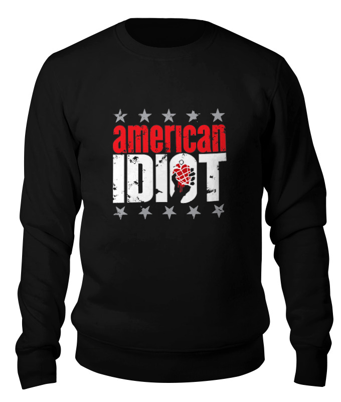 

Свитшот Printio Green day american idiot черный 2XL, Green day american idiot