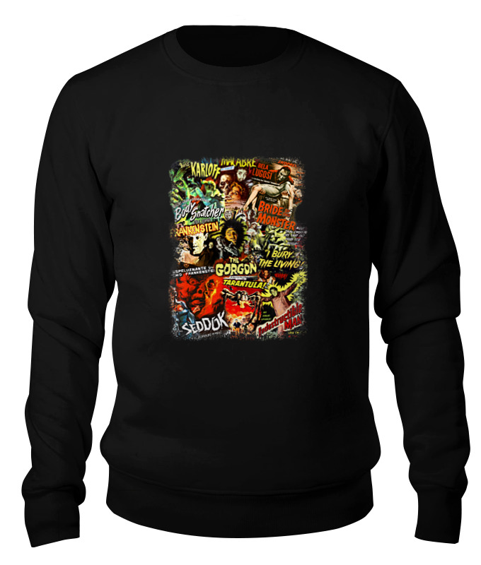

Свитшот Printio Retro horror черный 2XL, Retro horror
