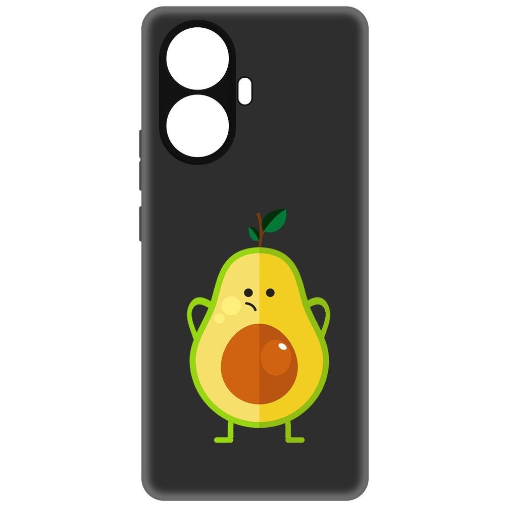 

Чехол-накладка Софт Авокадо Недоумевающий для Realme 10 Pro+, Черный