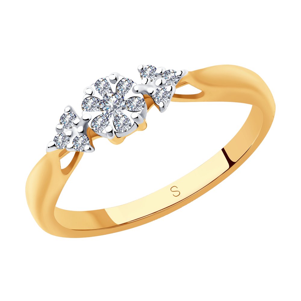 Кольцо из комбинированного золота с бриллиантом р. 17,5 SOKOLOV Diamonds 1011481