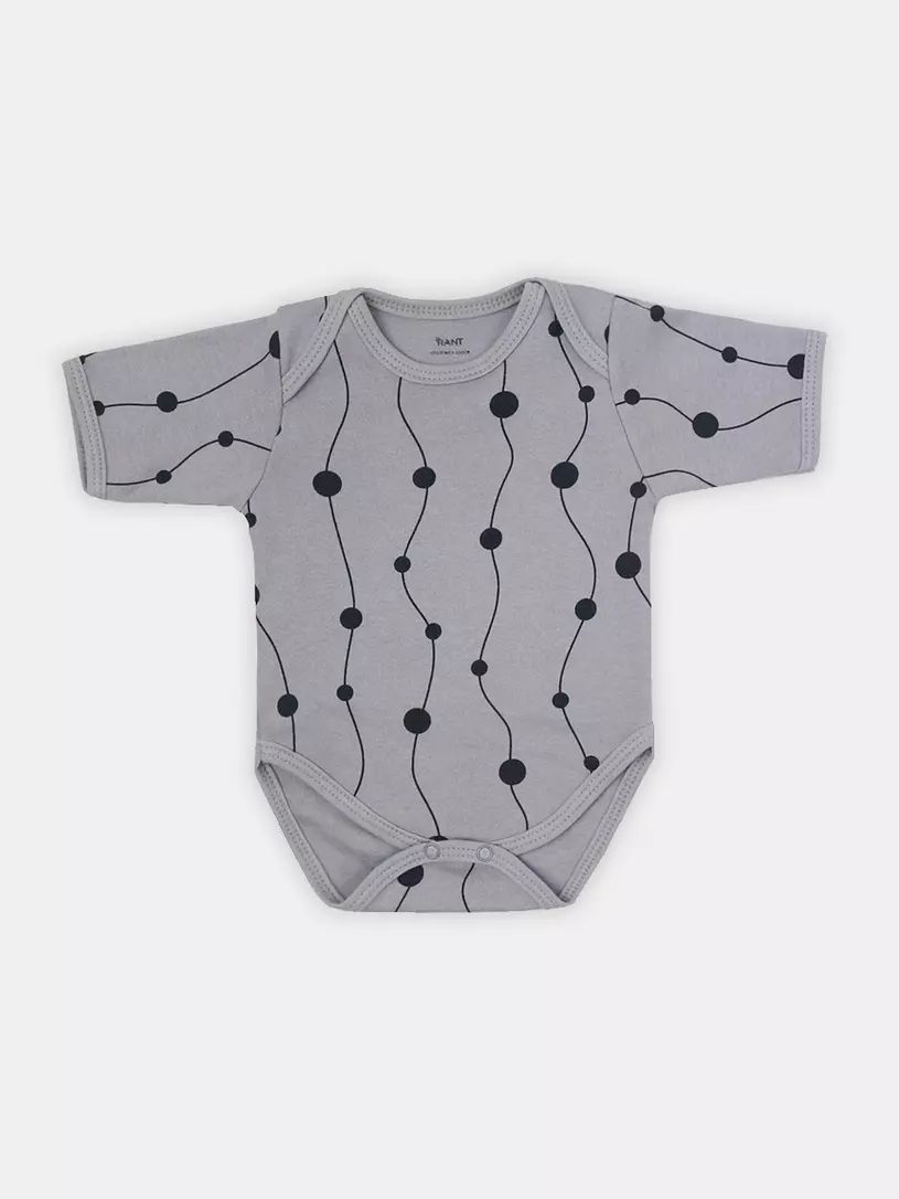 Боди с коротким рукавом Rant HUGS AND KISSES Pattern Grey р.68 боди с коротким рукавом rant hugs and kisses pattern beige р 74