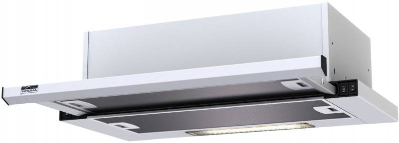 Вытяжка встраиваемая Krona Kamilla 600 slim 2 motors белый управление: кнопочное (2 мотора