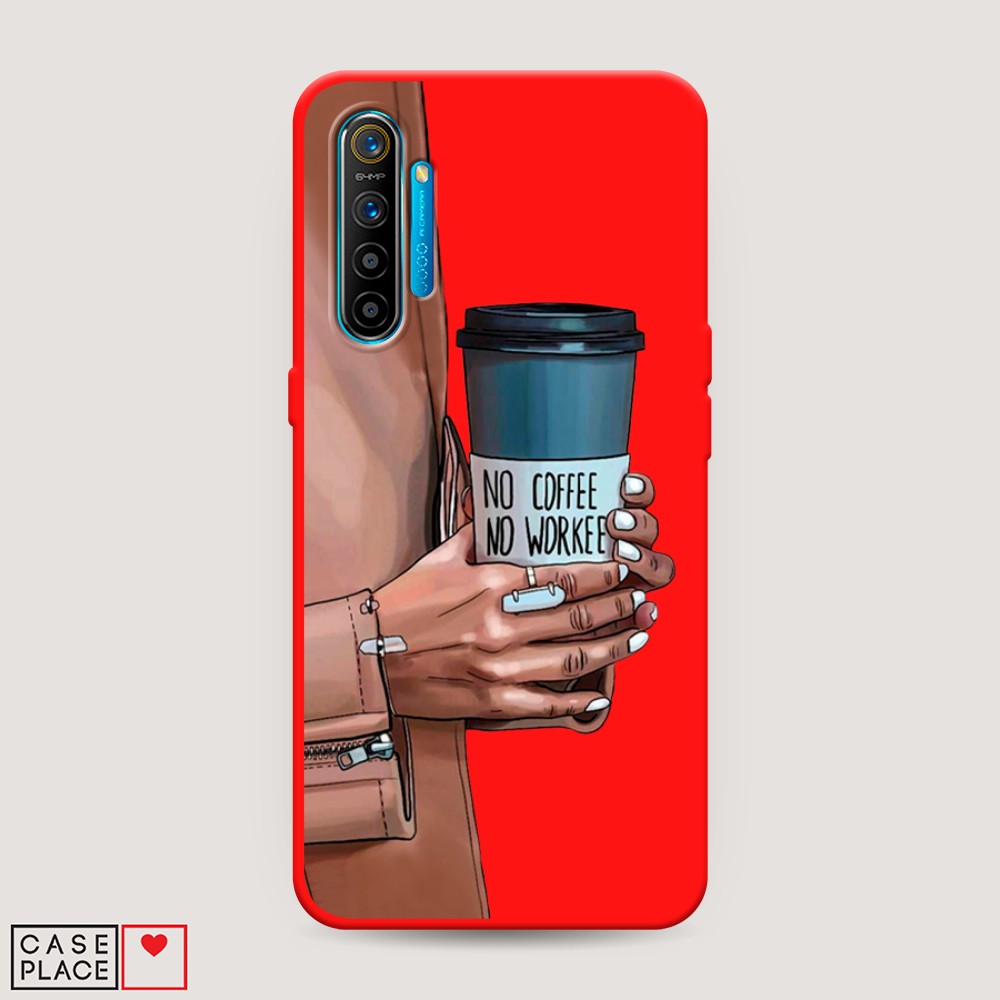 фото Матовый силиконовый чехол "no coffee" на realme xt awog