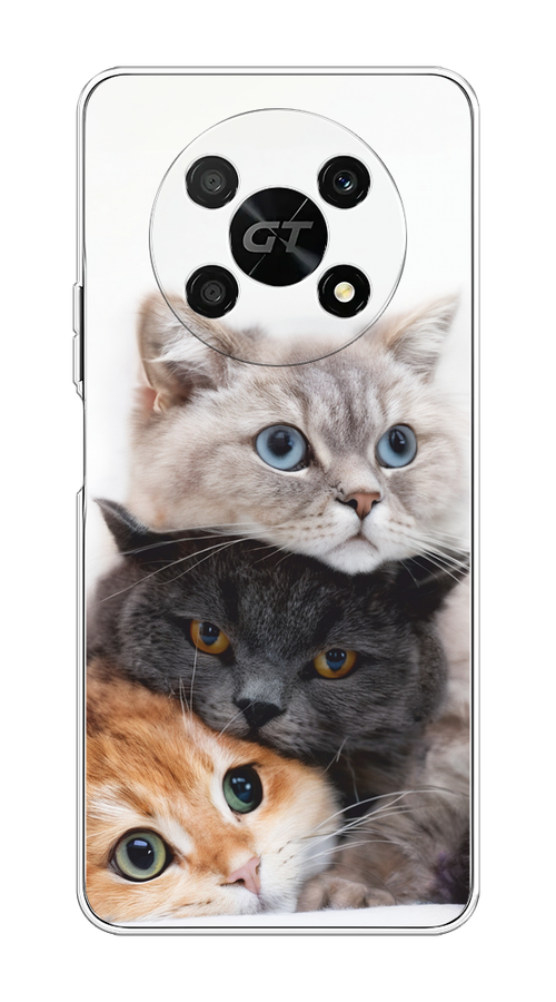 

Чехол на Honor X40 GT "Пушистые мордашки", Серый;черный;оранжевый, 6120150-1