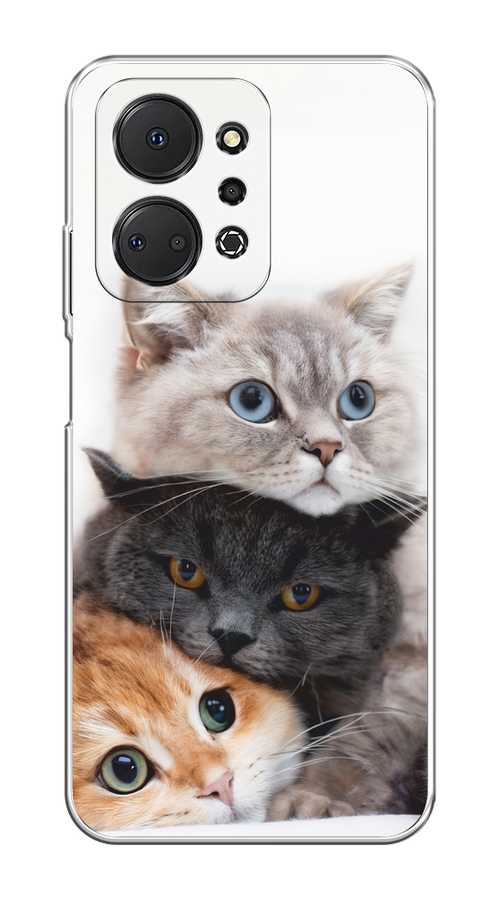 

Чехол на Honor X7A/X7A Plus "Пушистые мордашки", Серый;черный;оранжевый, 6120650-1