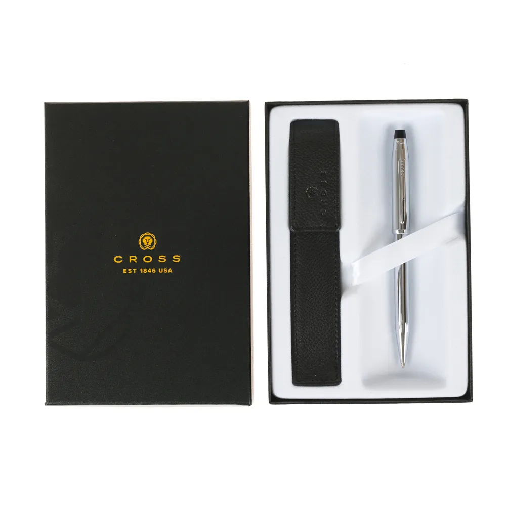 Подарочный набор Cross: шариковая ручка Cross Century II Lustrous Chrome с чехлом для ручк
