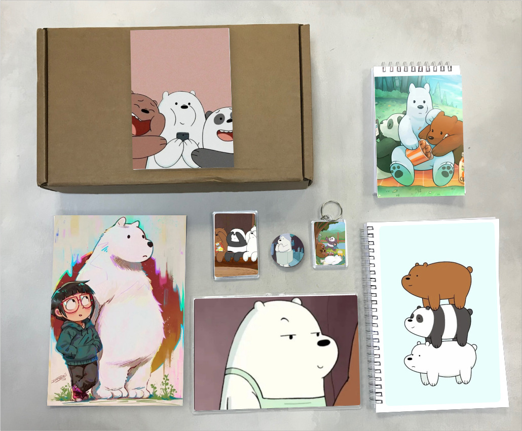 

Бокс с подарком принт Вся правда о медведях, We Bare Bears ВB0002, 7 предметов